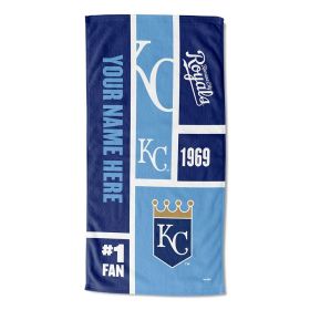 [Personalization Only] OFFICIAL MLB Colorblock Personalized Beach Towel - Royals