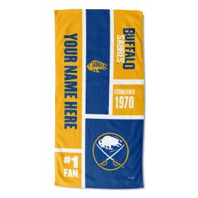 [Personalization Only] OFFICIAL NHL Colorblock Personalized Beach Towel - Buffalo Sabres