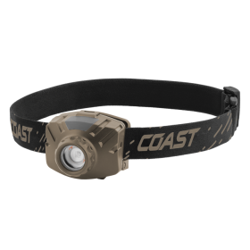 COAST FL60R Rechargeable Dual Power 450 Lumen Wide Angle Flood Beam Focusing LED Headlamp, 3.3 oz