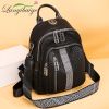 LANYIBAIGE Pockets Large Capacity Women Backpack High Quality PU Leather Vintage School Backpacks Female Shoulder Bags