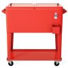 Outdoor Portable Rolling Party Cooler Cart Patio Mobile Ice Chests Beverage Icebox Beer Cola Cooler Trolley