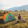 2-Person Waterproof Camping Dome Tent for Outdoor Hiking Survival Orange & Green