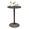 Outdoor Bistro Pub Table, Round Patio Bar Height Cocktail Table, Antique Bronze