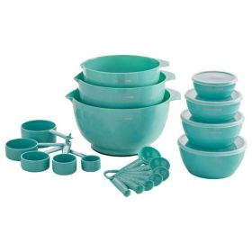 Professional 23-piece Aqua Mix and Measure Baking Set (Color: Aqua)