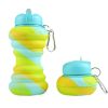 550ML Collapsible Water Bottles Outdoor Sports Fold Water Cup Silicone Leakproof Portable Kettle Travel Children Adult Bottle